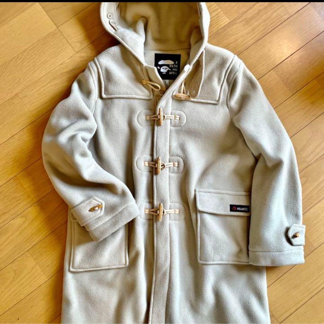 美品　A BATHING APE フリース ダッフルコート ベージュ