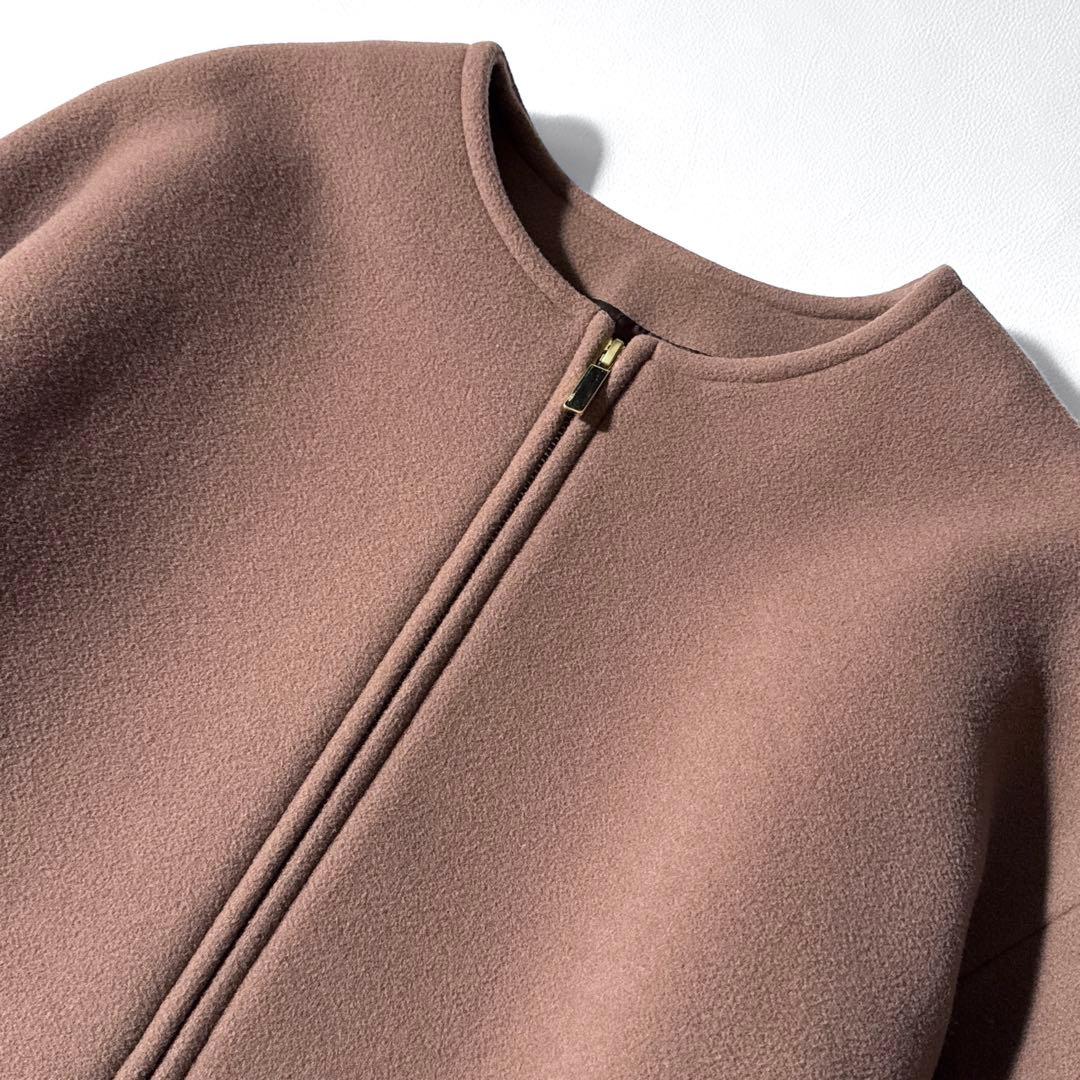 ノーブル 定番 MTRカラーレスジップショートコート ピンクブラウン