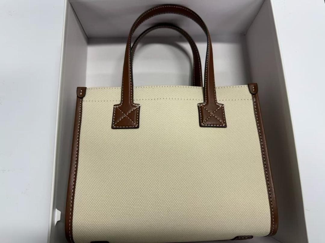BURBERRY アイボリー ブラウン ハンドバッグ