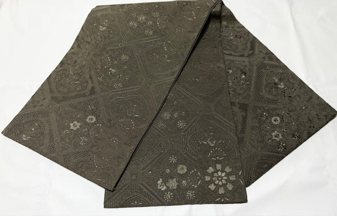 新品 高級 袋帯 正絹 全通柄 汕頭刺繍 スワトウ刺繍 中国刺繍 訪問着