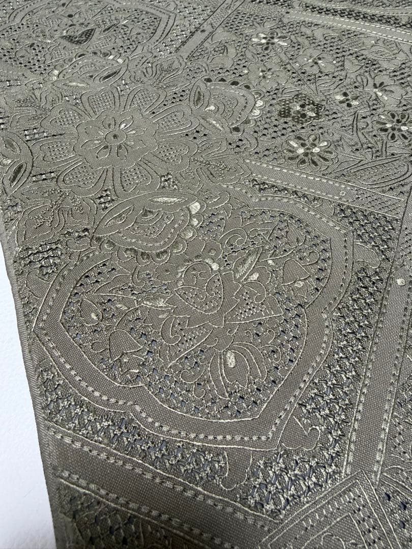 新品 高級 袋帯 正絹 全通柄 汕頭刺繍 スワトウ刺繍 中国刺繍 訪問着