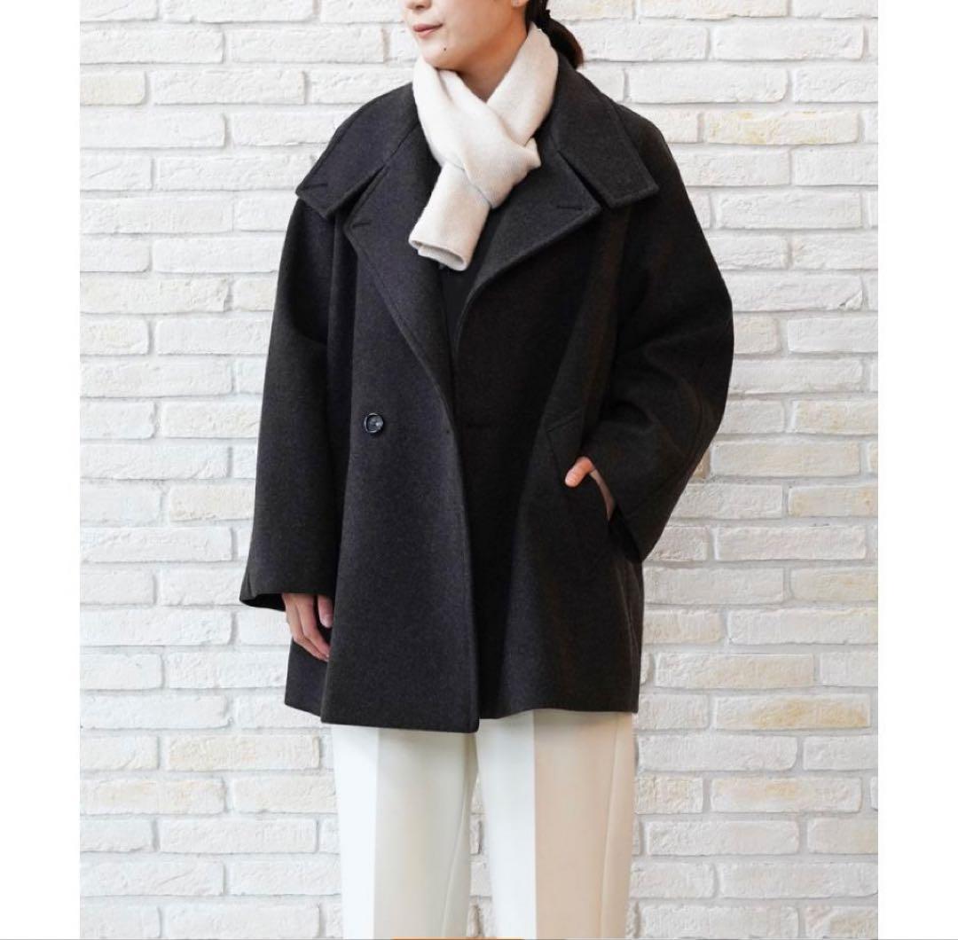 カフネ スタンドカラー ハーフコート ピーコート cafune