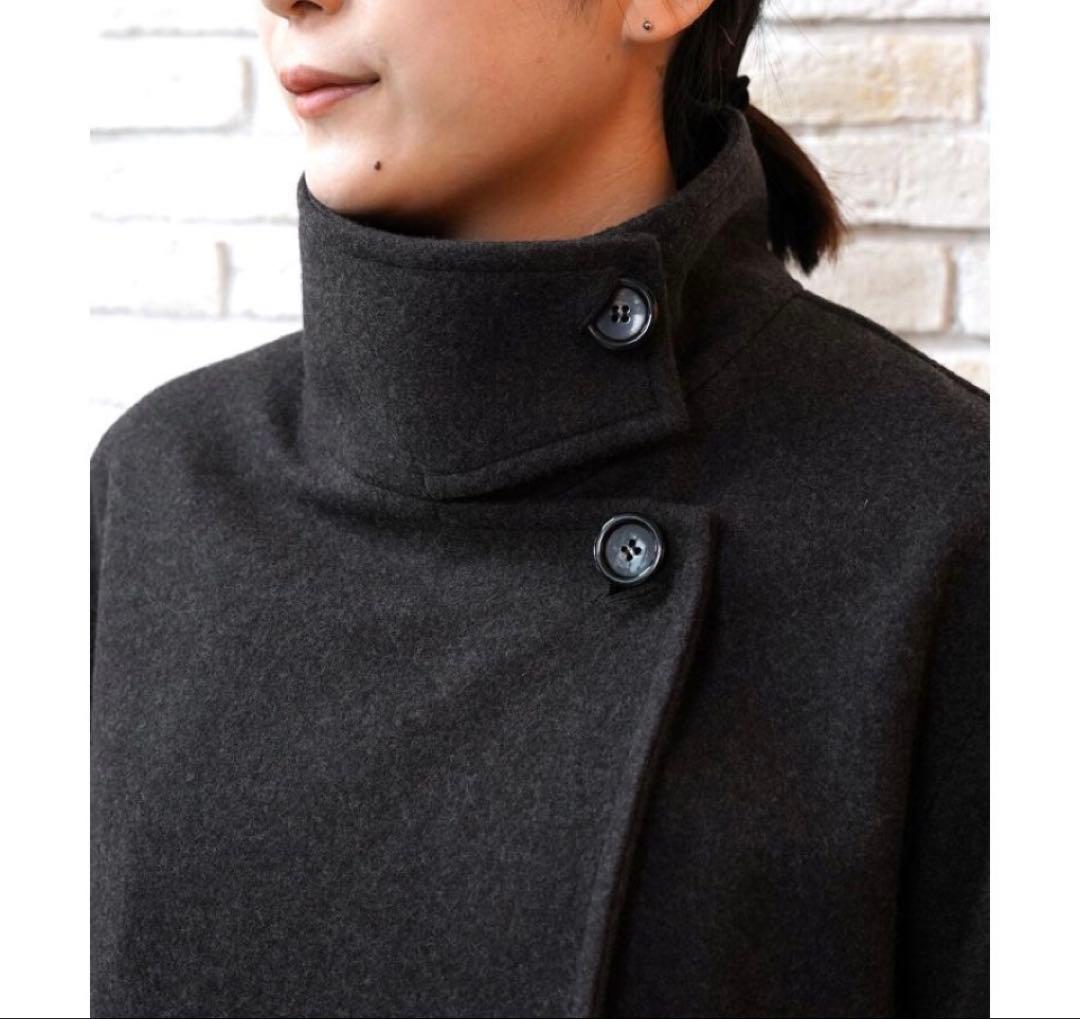 カフネ スタンドカラー ハーフコート ピーコート cafune