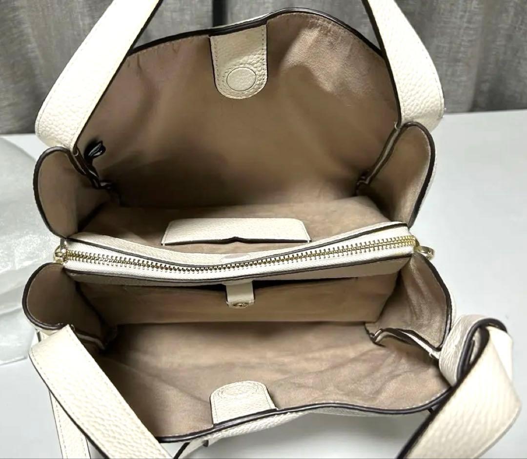 kate spade ホワイトレザー ショルダー ハンドバッグ ノットミディアム