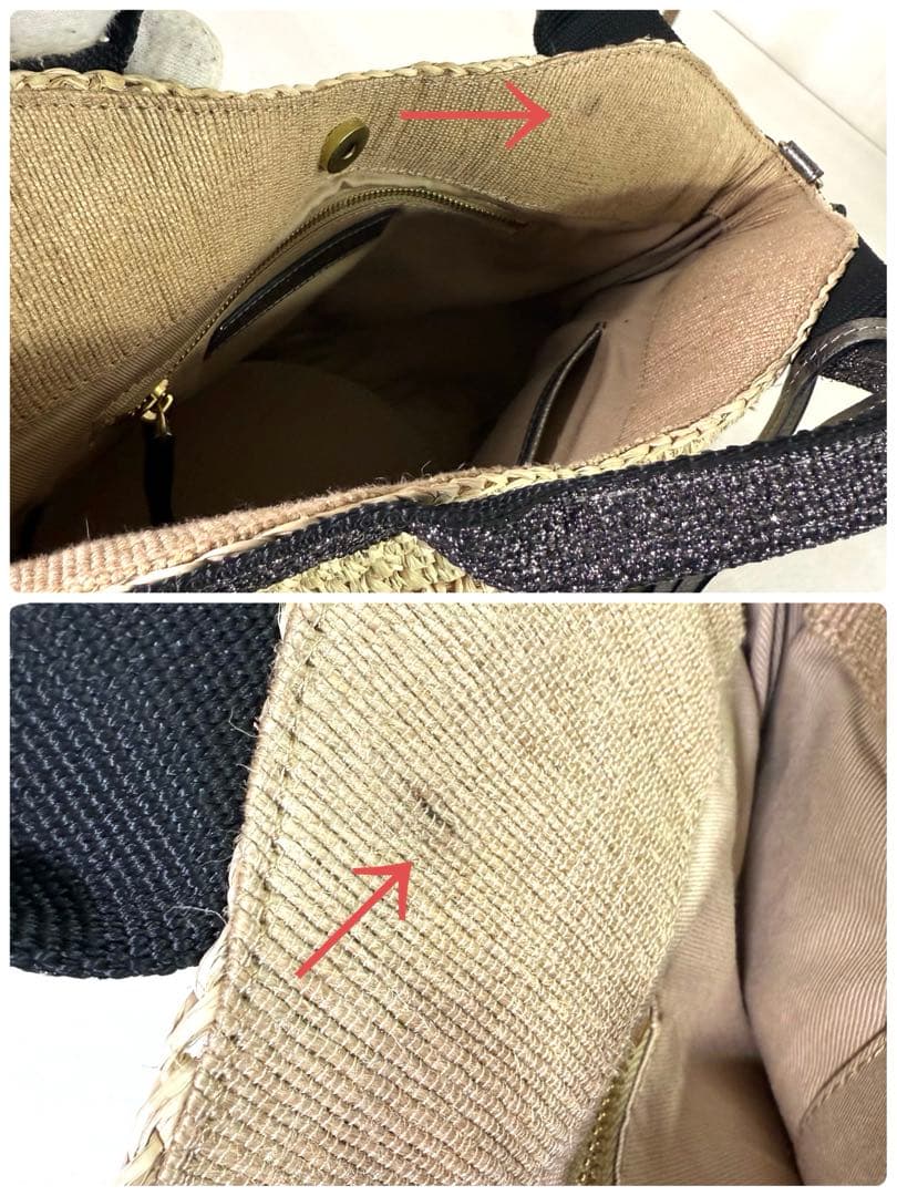 美品　ヴィオラドーロ かごバッグ　ハンドバッグ ストロー　2way レディース