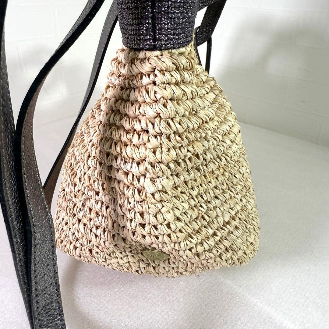 美品　ヴィオラドーロ かごバッグ　ハンドバッグ ストロー　2way レディース