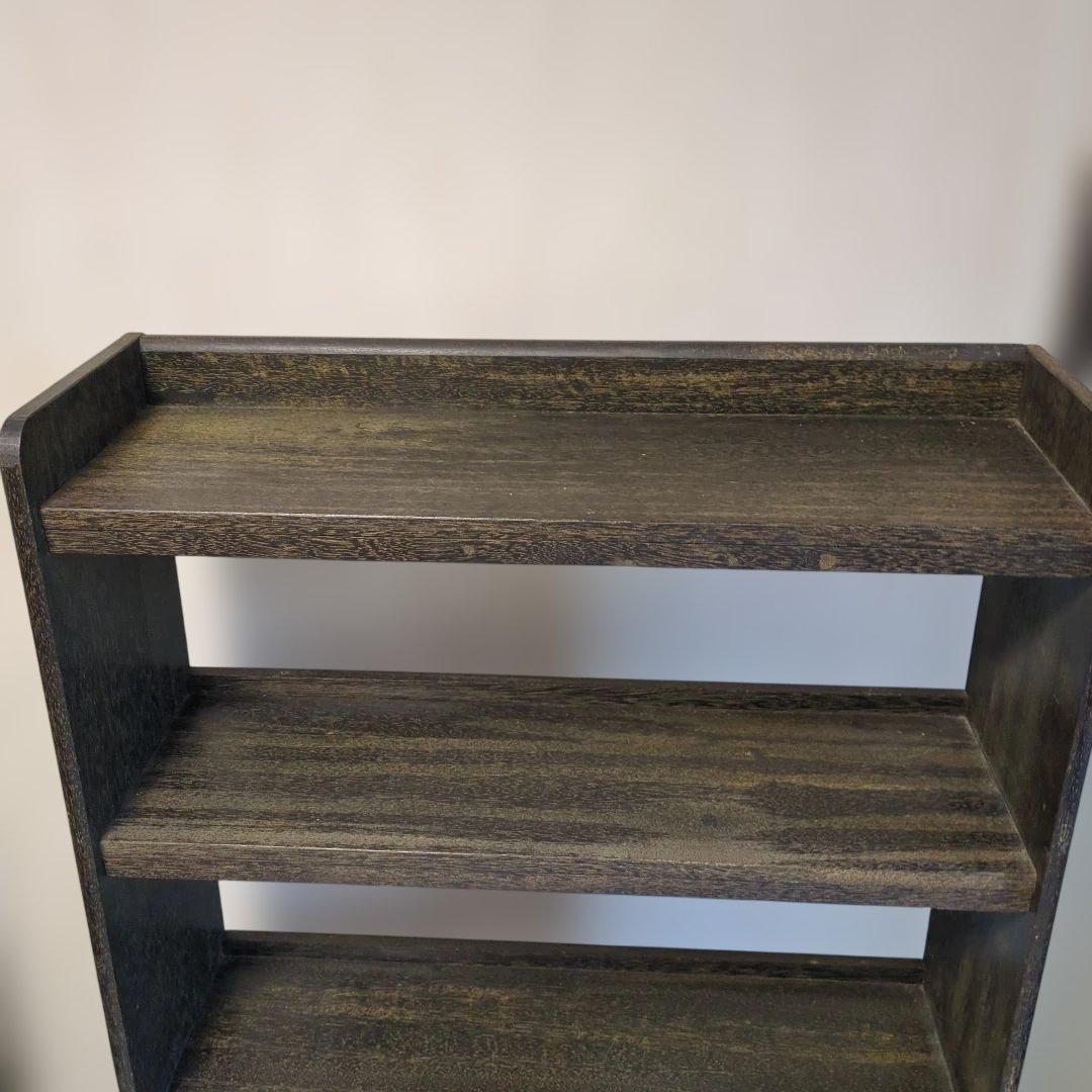 アンティークダークグリーン木製5段本棚　オープンラック