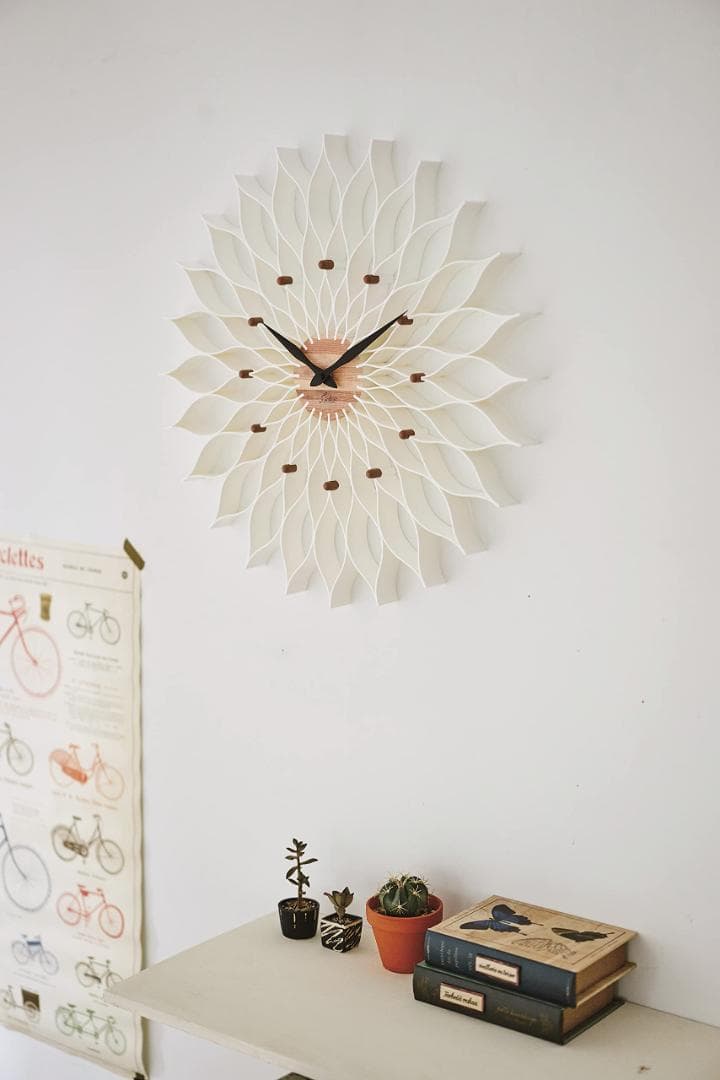 ☆大輪の花　部屋を明るく　ダリア　掛け時計　北欧　ナチュラル