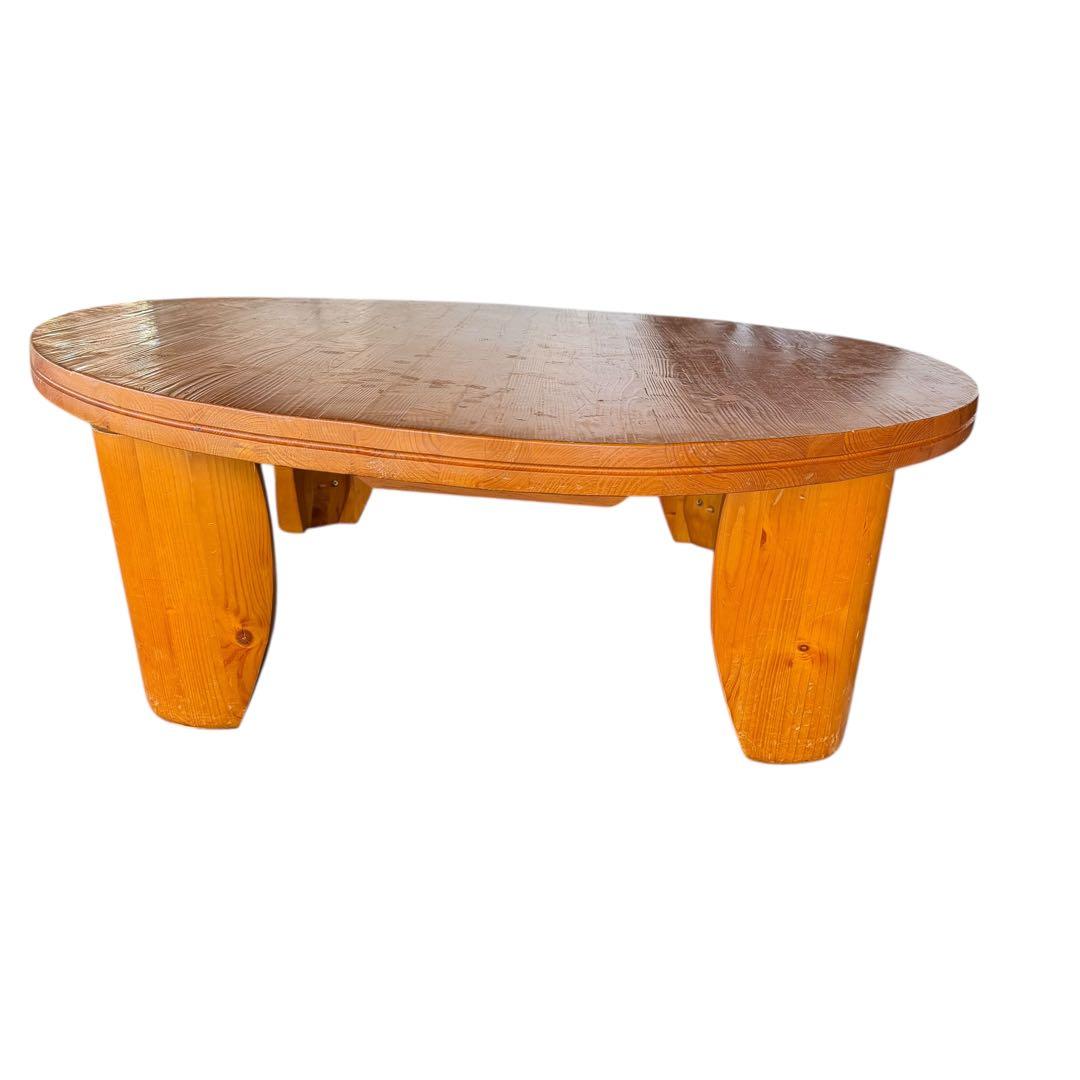 天然木 丸型ちゃぶ台 直径100cm 分解可 座卓 和風 ローテーブル レトロ