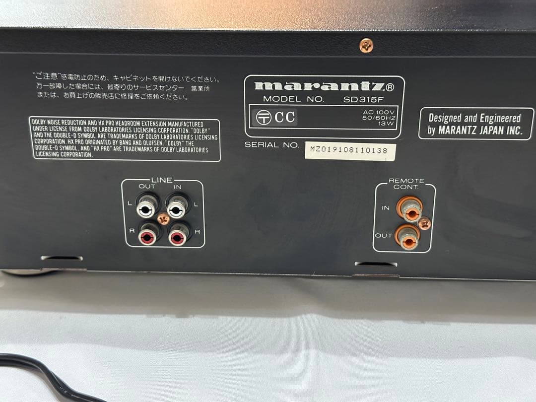 marantz / マランツ　ダブルカセットデッキ　SD315 動作確認済み