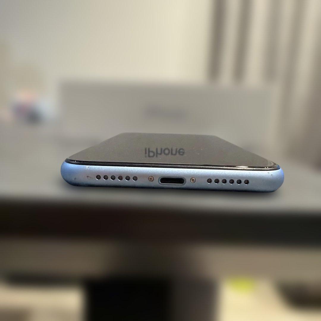 iPhone XR ブルー本体 箱 64GB SIMロックなし 修理歴なし