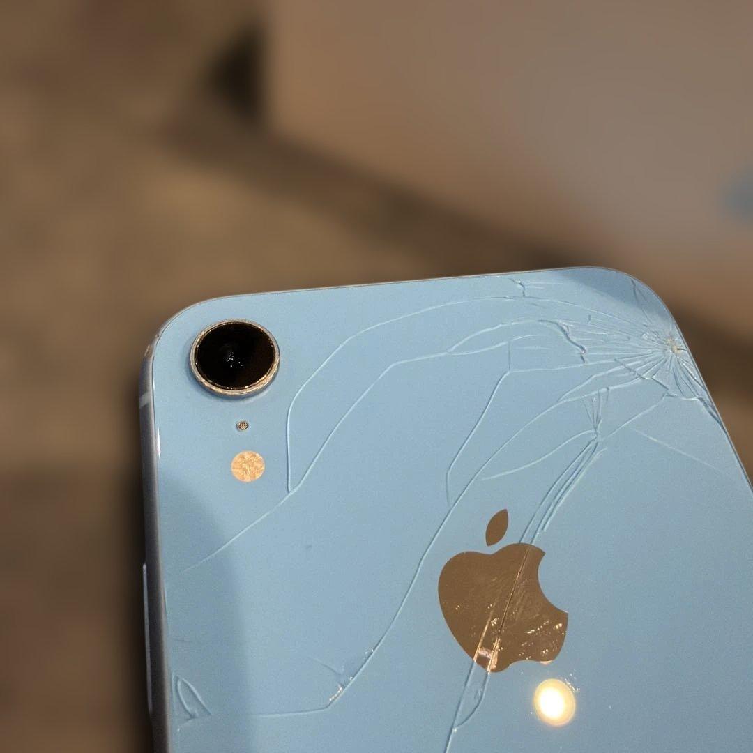 iPhone XR ブルー本体 箱 64GB SIMロックなし 修理歴なし