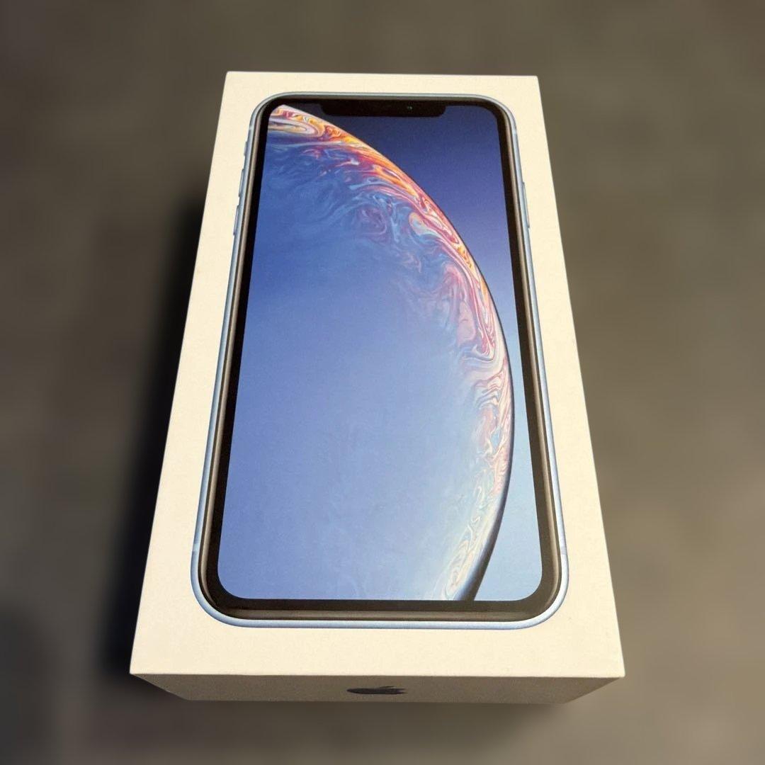 iPhone XR ブルー本体 箱 64GB SIMロックなし 修理歴なし
