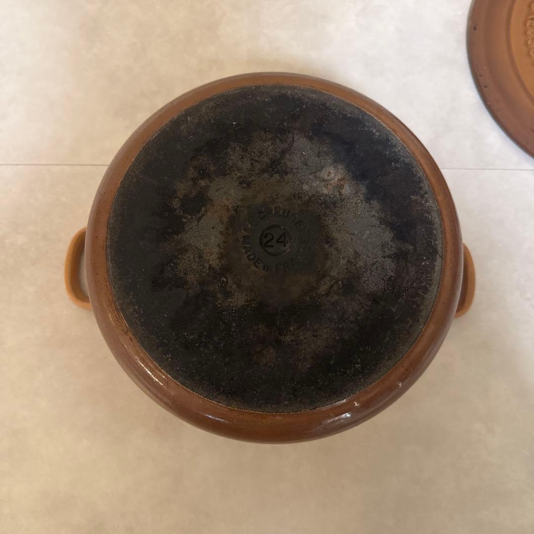 ビンテージLE CREUSET 両手鍋 希少色　キャラメルブラウン　24cm