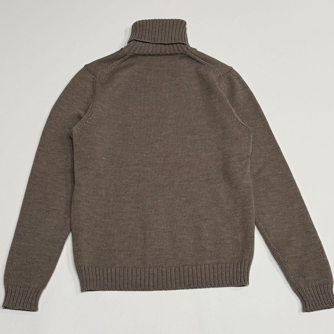 極美品 ザノーネ タートルネックニット 5ゲージ ブラウン 46