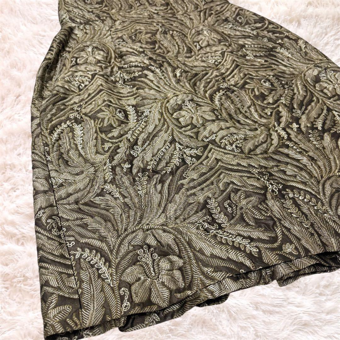 MaxMara 白タグ 最高級 ノースリーブ ワンピース シルク混 総柄 ひざ丈