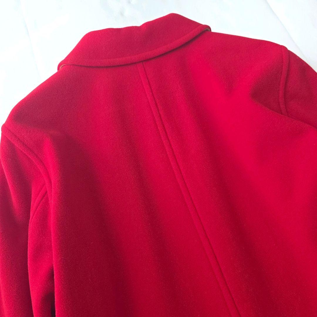 バーバリー カシミヤ混 コート ノバチェック 大きいサイズ 13 レッド