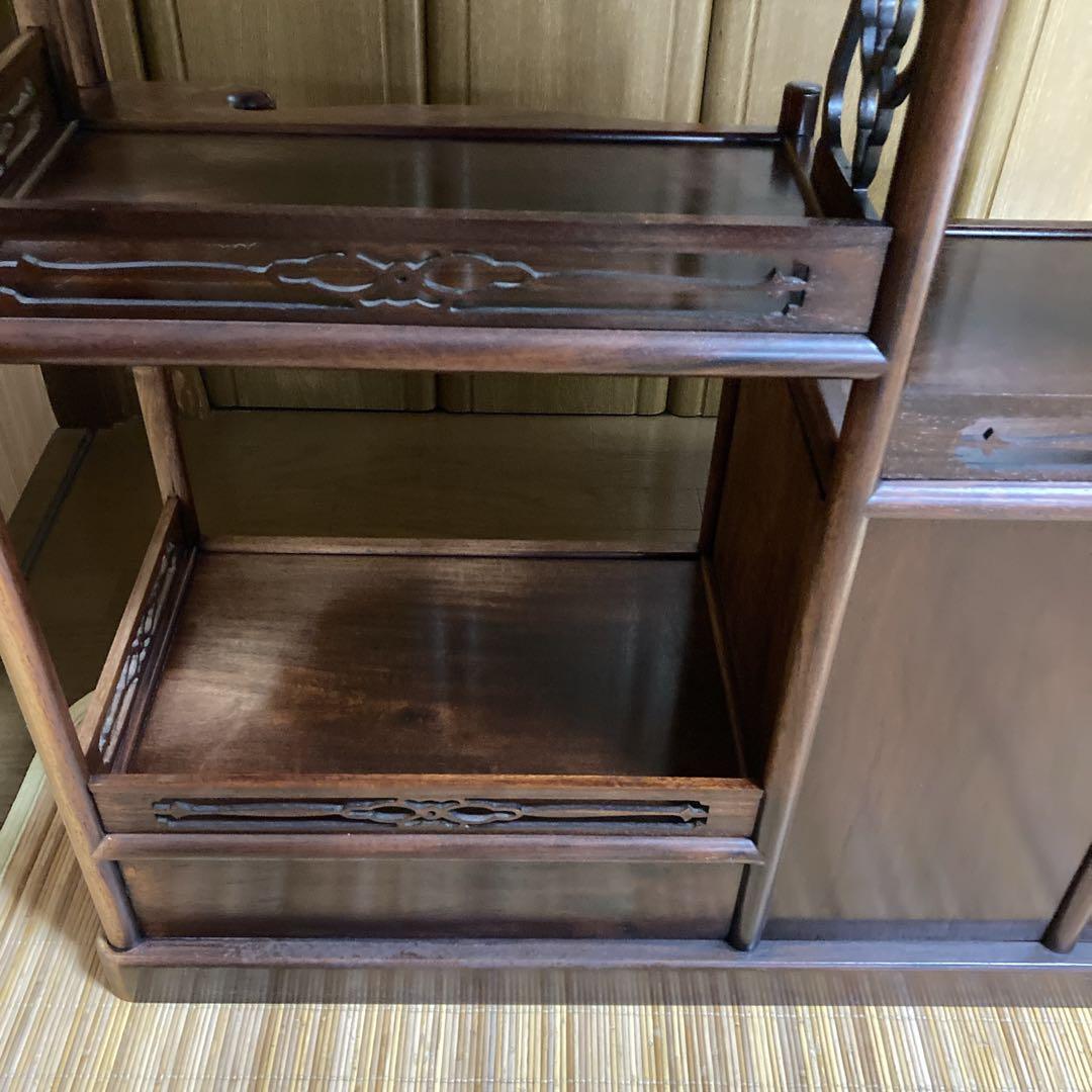 木彫棚 ※送料無料 透かし彫り 飾り棚 年代品 ヴィンテージ