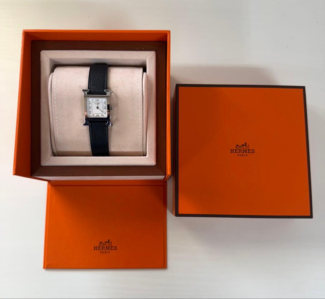 HERMES エルメス 腕時計《Hウォッチ》 ミニ HH1.210 ブラック