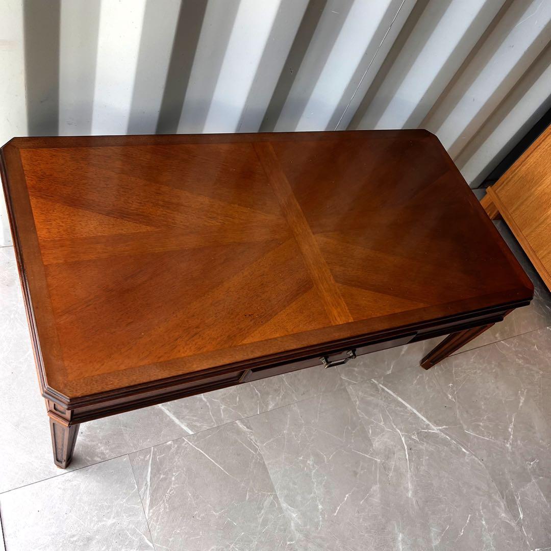 取付無料！マルニ地中海ロイヤル 天然木おしゃれアンティーク収納付きローテーブル✨