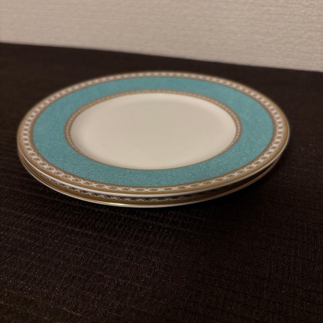 ウェッジウッド　ユーランダー　パウダーターコイズ　デザートプレート　17.5cm