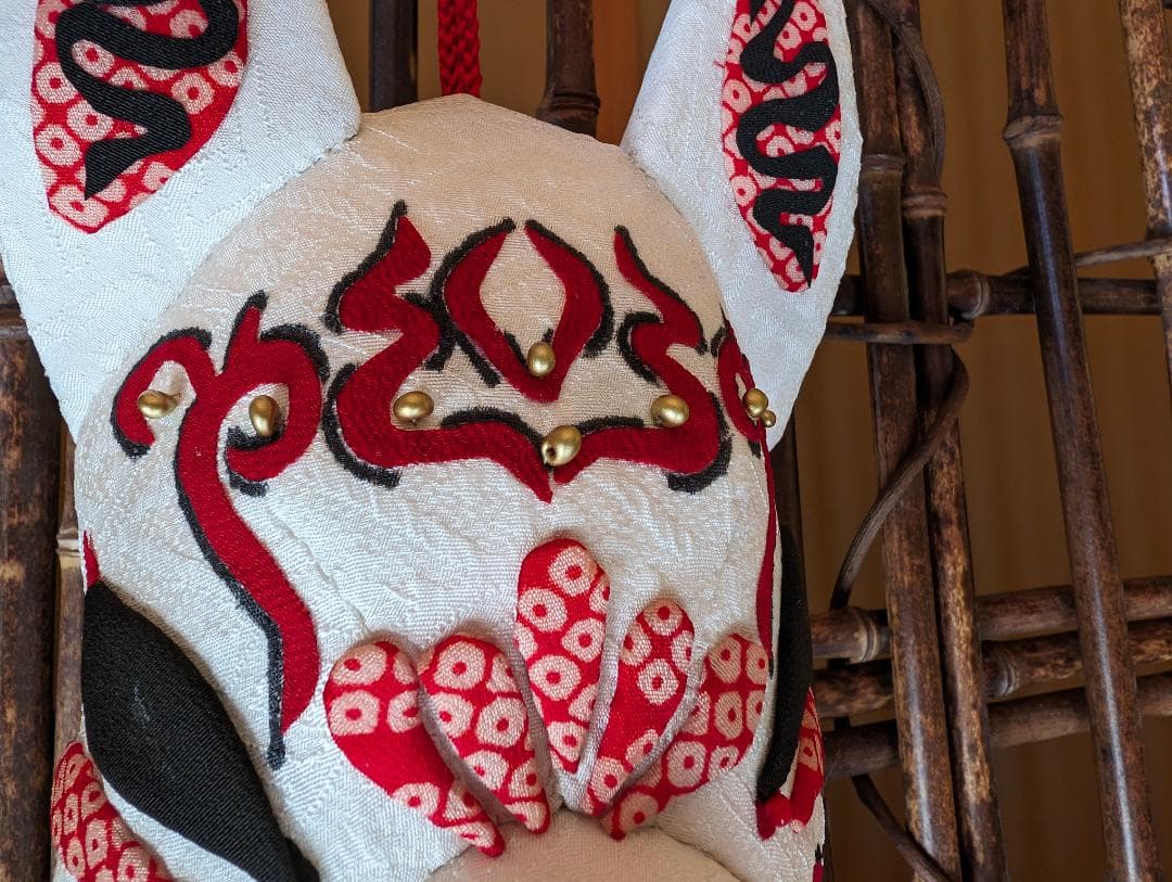 ハンドメイド　押絵　狐面