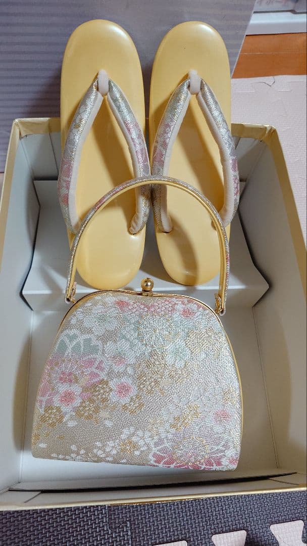 Y出品♥和装用バッグと草履、フェザーストールセット♥振り袖♥成人式