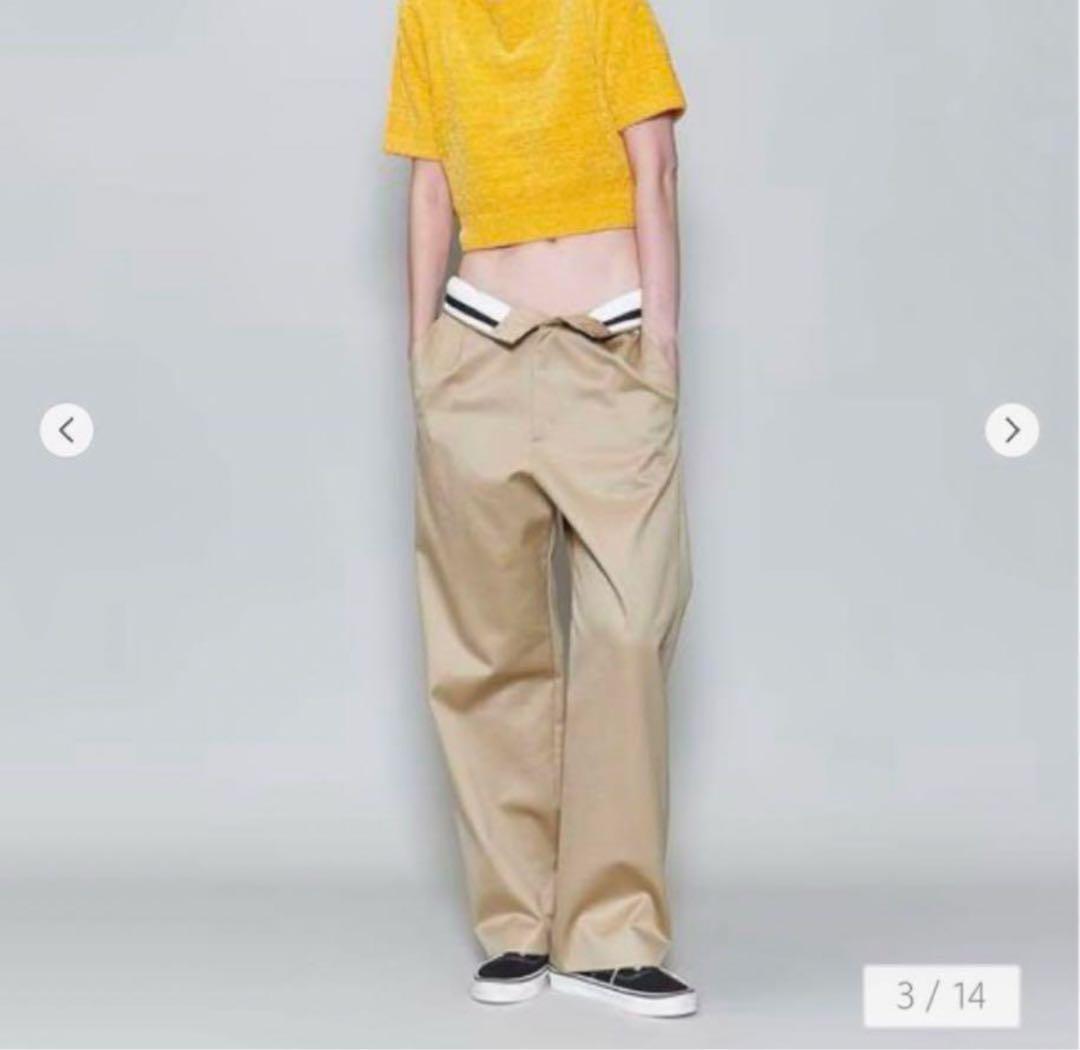 ROKU 6 ロク コットンチノパンツ 36 サイズ　ベージュ　ハイウエスト