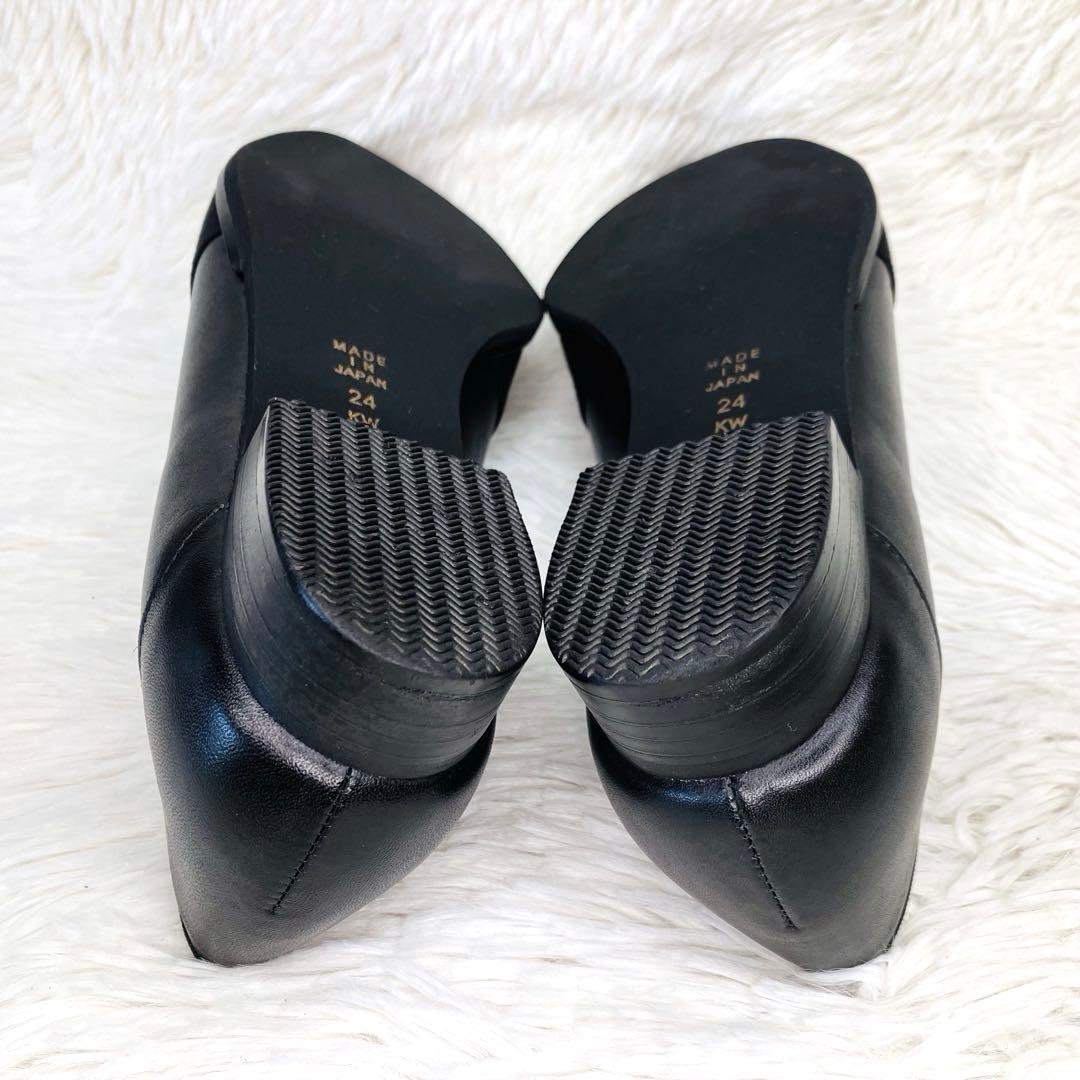 【未使用級】DIANA24㌢スクエアバックルパールジビュー　ポインテッドシボ革