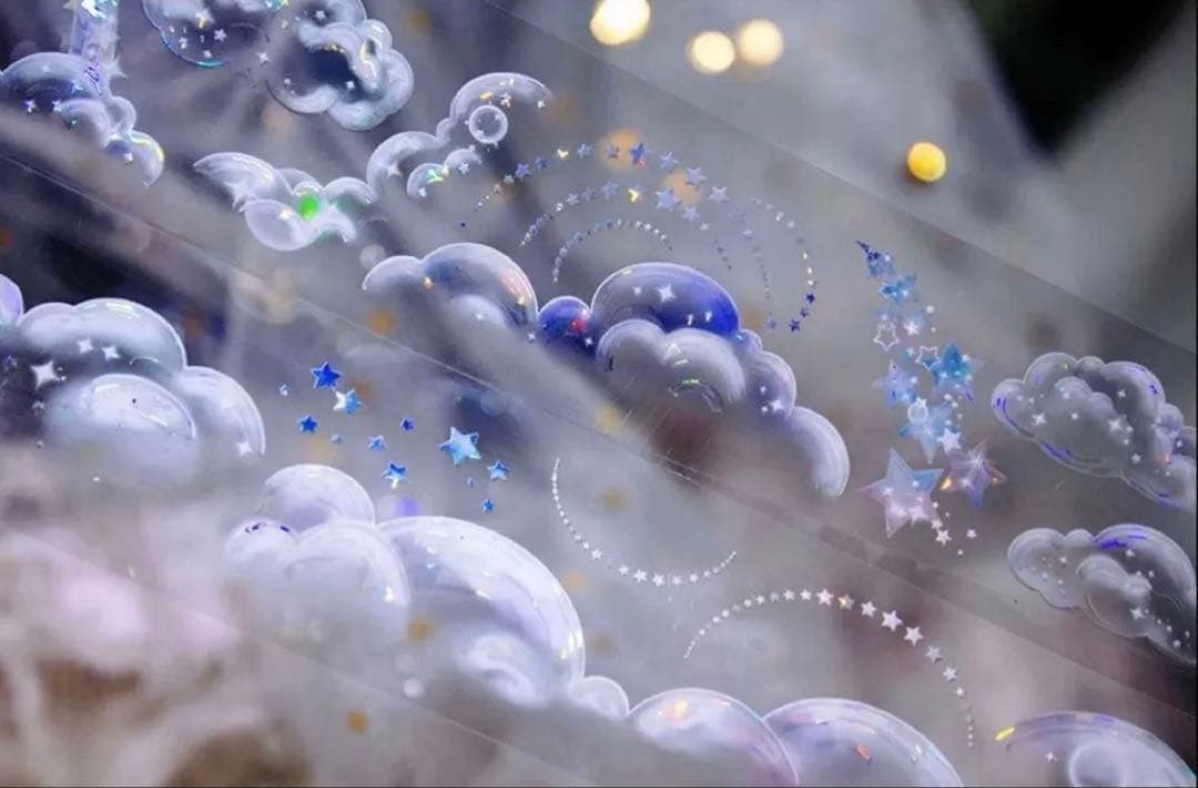 贝壳光 3.5cm×10m 云朵朵 海外マスキングテープ　海外マステ　雲