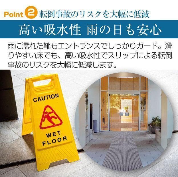 R2404玄関マット フロアマット 屋内外兼用 裁断自由 90cm×7m