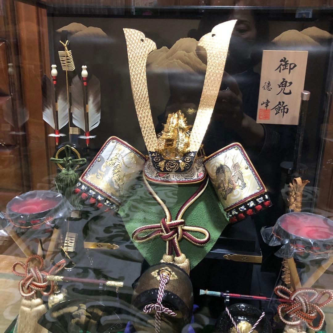 ♡美品♡五月人形 端午の節句 御兜飾 徳峰 ガラスケース入りオルゴール付き