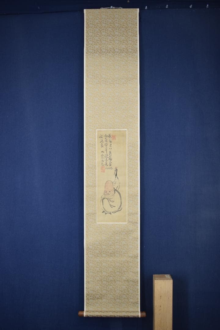 【真作】池大雅/福禄寿画賛/掛軸☆宝船☆Y-937　JM