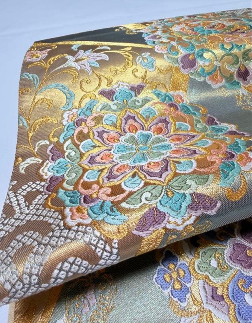 高級 袋帯 正絹 六通柄 西陣織 唐織 フォーマル 訪問着 留袖 色無地