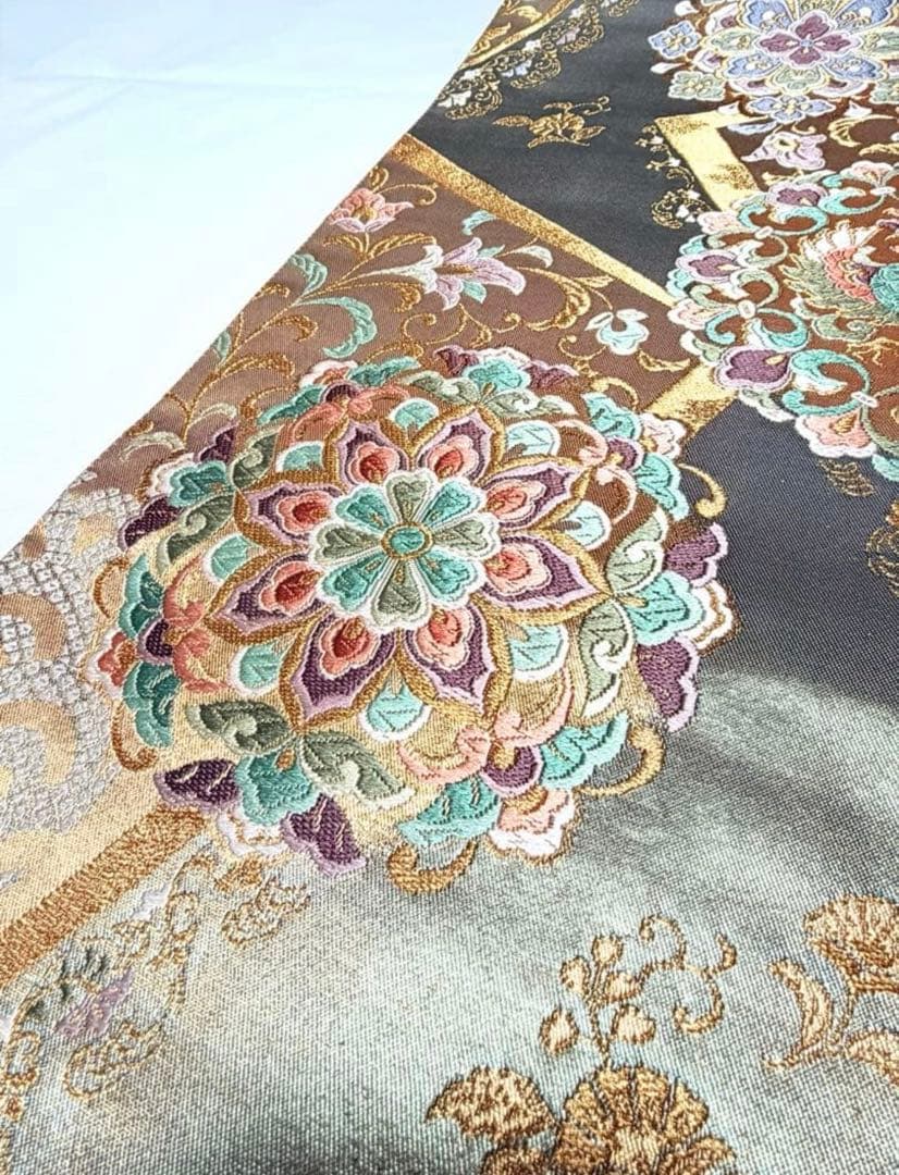 高級 袋帯 正絹 六通柄 西陣織 唐織 フォーマル 訪問着 留袖 色無地