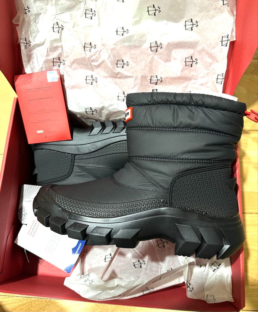 新品超人気 HUNTER スノーブーツ ショート (24cm) 防寒防水