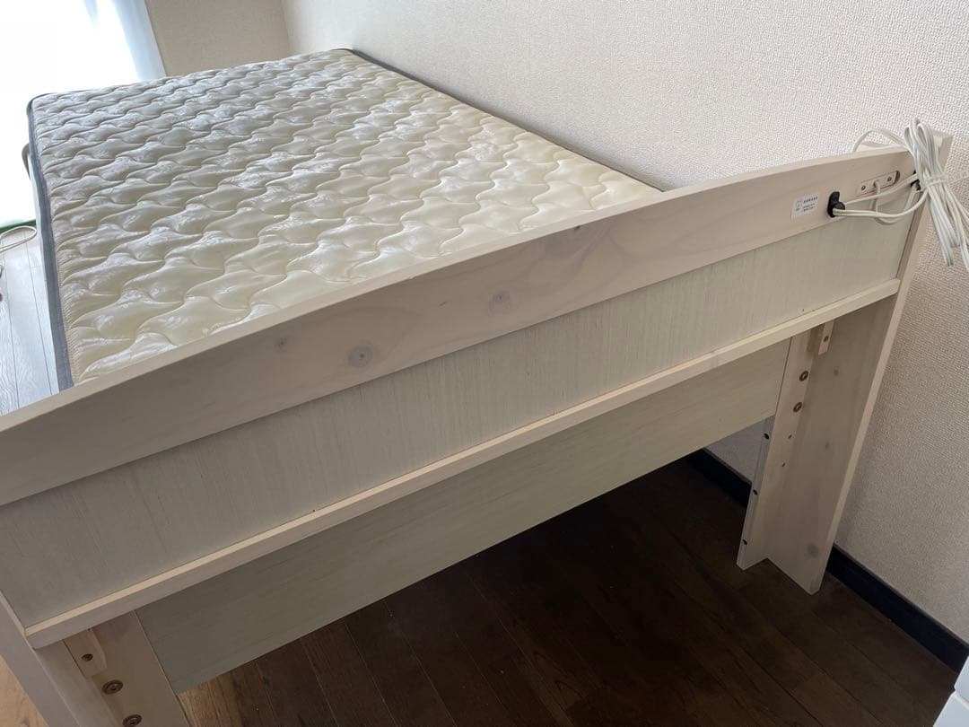 カントリー調 天然木 すのこベッド シングル フレームのみ 高さ調整