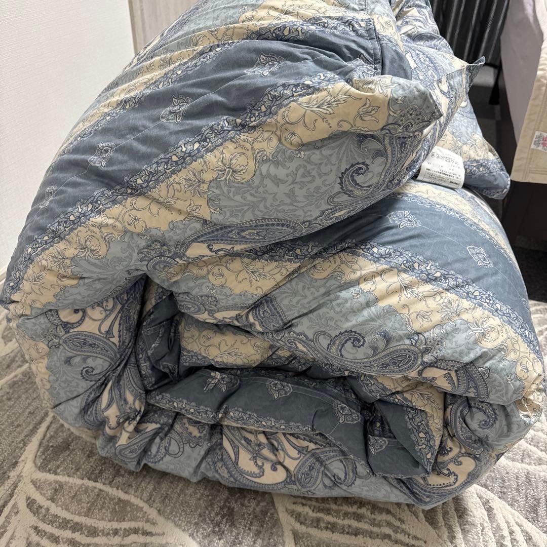 高級二層式羽毛布団【五つ星ローヤルゴールドラベル】詰め物ホワイトダウン1.3kg