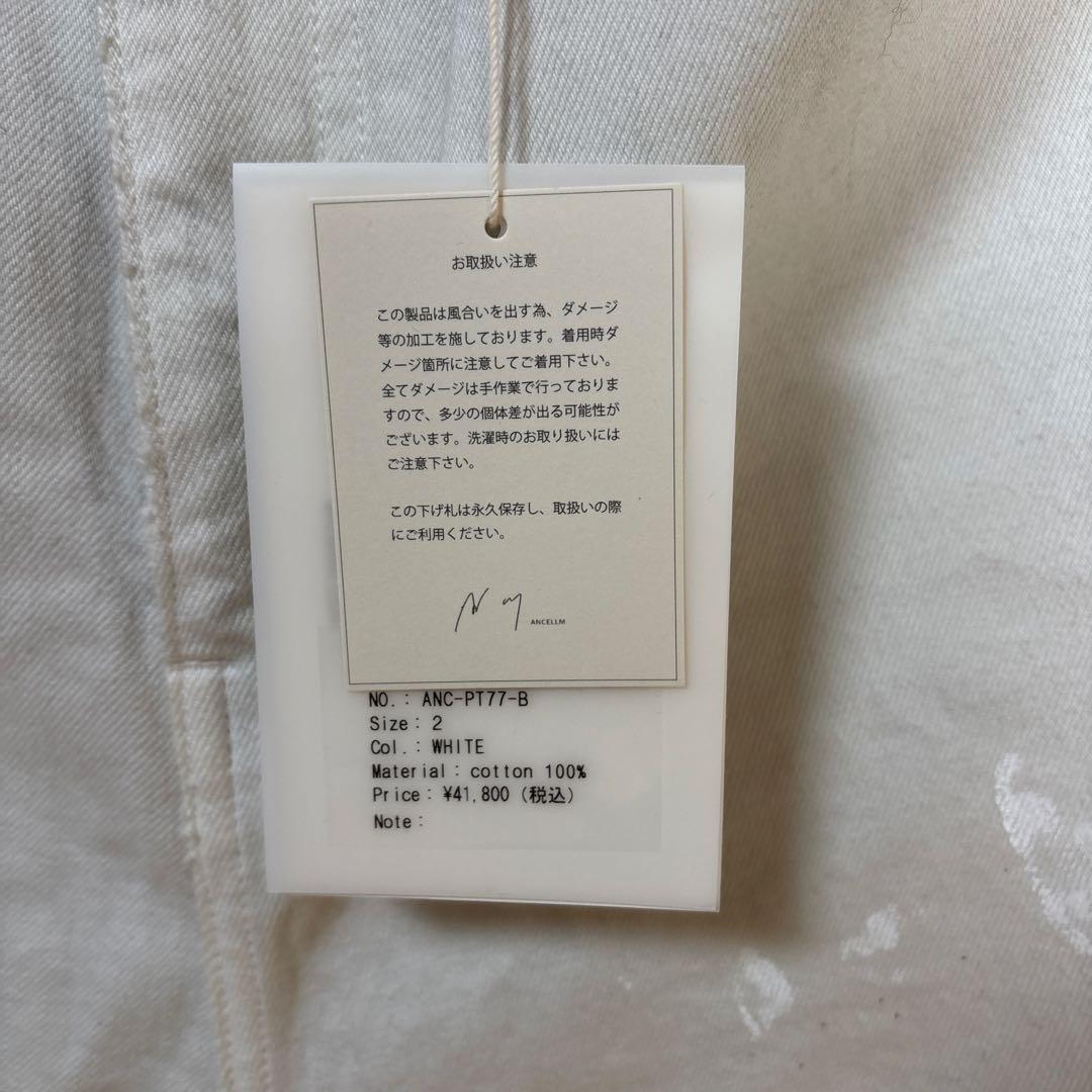 パンツ ANCELLM DAMAGE WIDE 5P DENIM PANTS WHITE