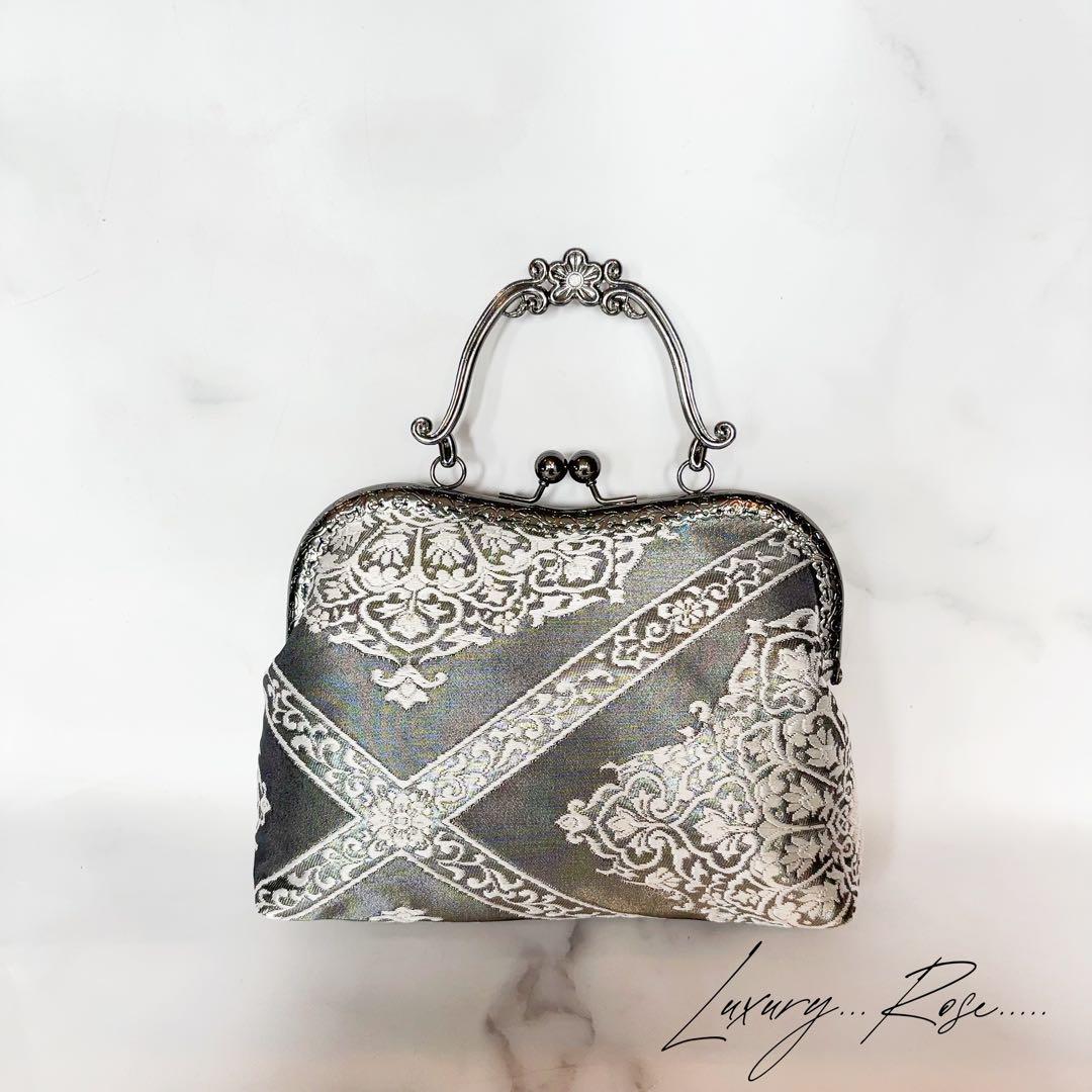 9月新作！数量限定希少ブラック金箔♡格の高い華紋柄の最高級西陣帯バッグフォーマル