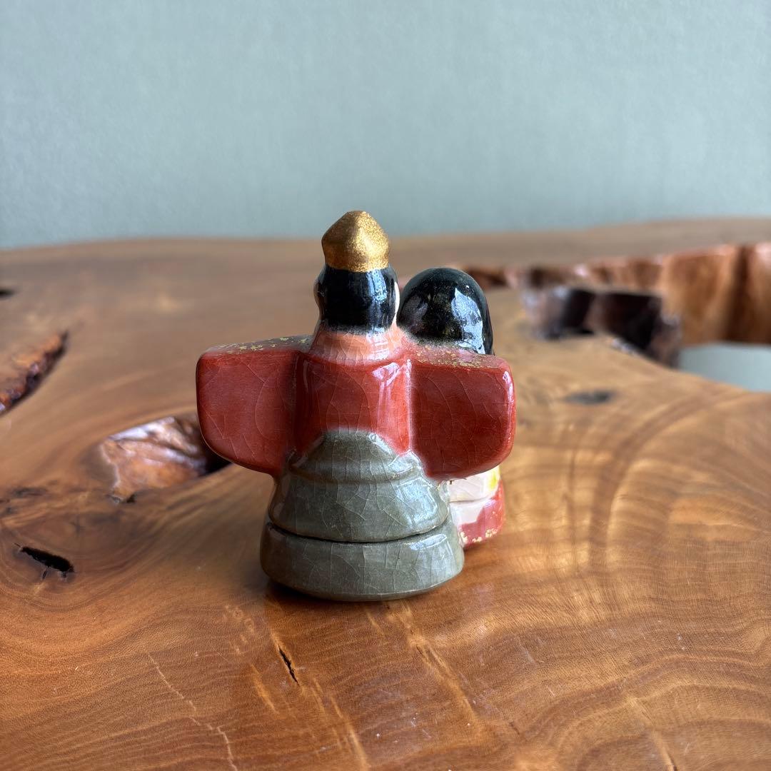 伊東桂楽造 立雛 香合 楽焼 おひな様 茶道具 共箱