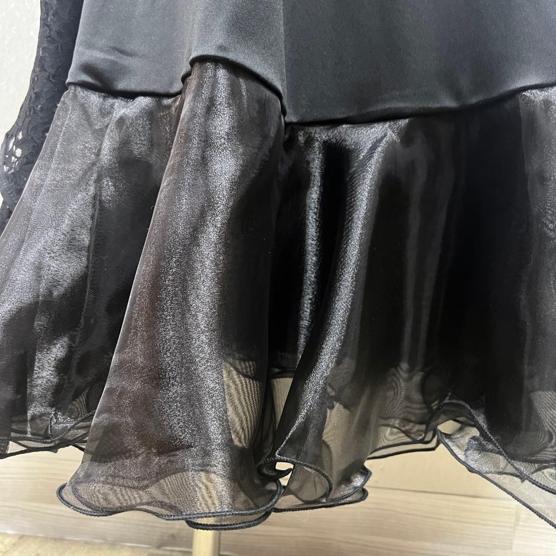 新品 社交ダンス スカート 総レース ブラック