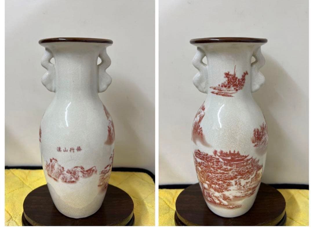 中国古美術　清时代 花瓶　【大清乾龍年製】在銘y119