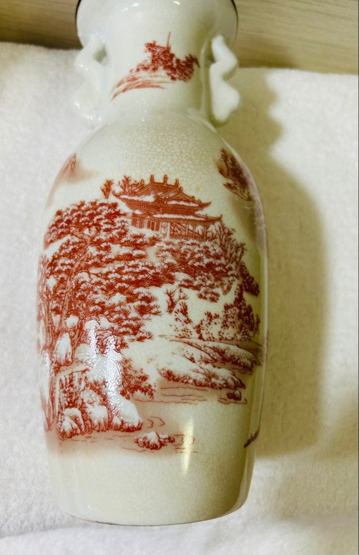 中国古美術　清时代 花瓶　【大清乾龍年製】在銘y119