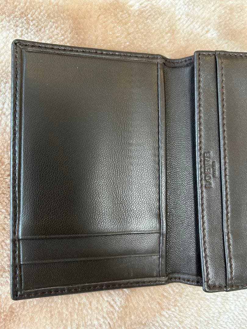 LOEWEロエベ名刺入れカードケースユニセックスレディースメンズ焦げ茶色系DBR