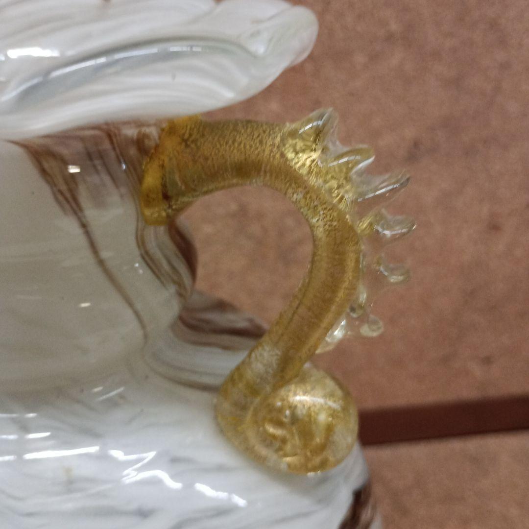 3979）岩田ガラス　金彩双耳　花瓶　花器　フラワーベース