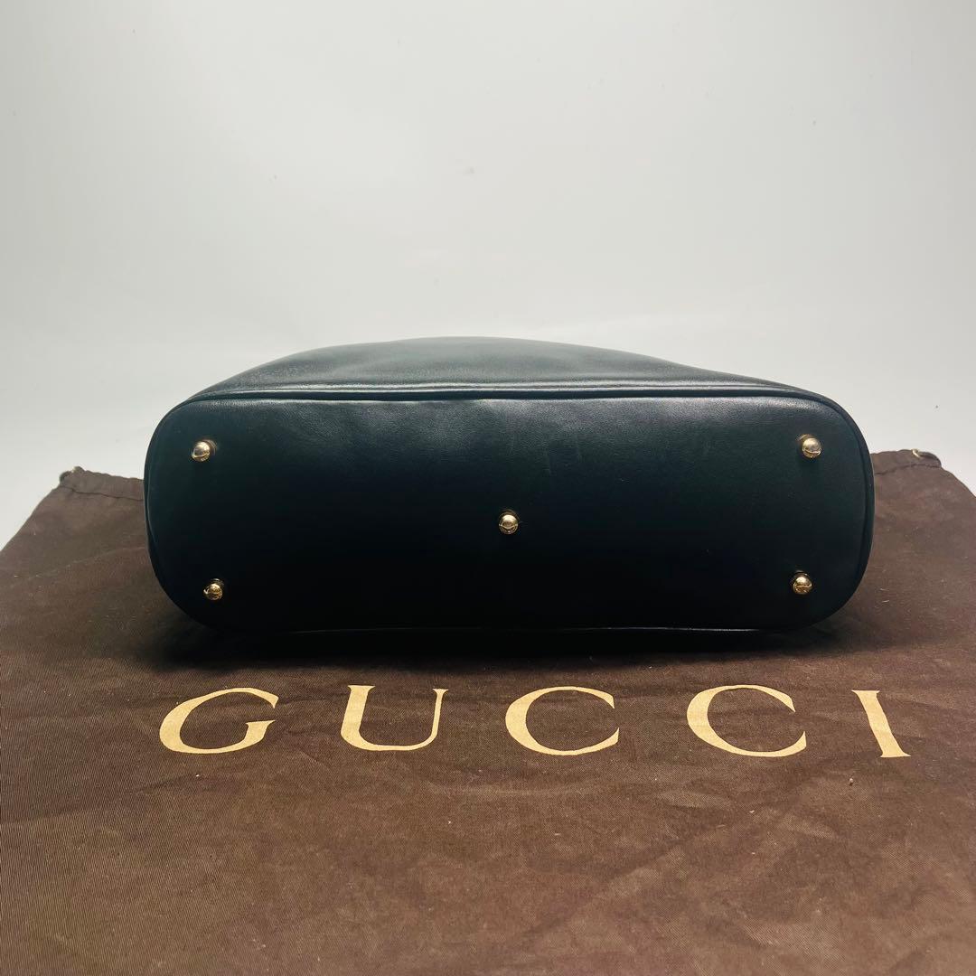 美品　GUCCI オールド　グッチ　バンブー　2way ショルダー　バッグ　黒