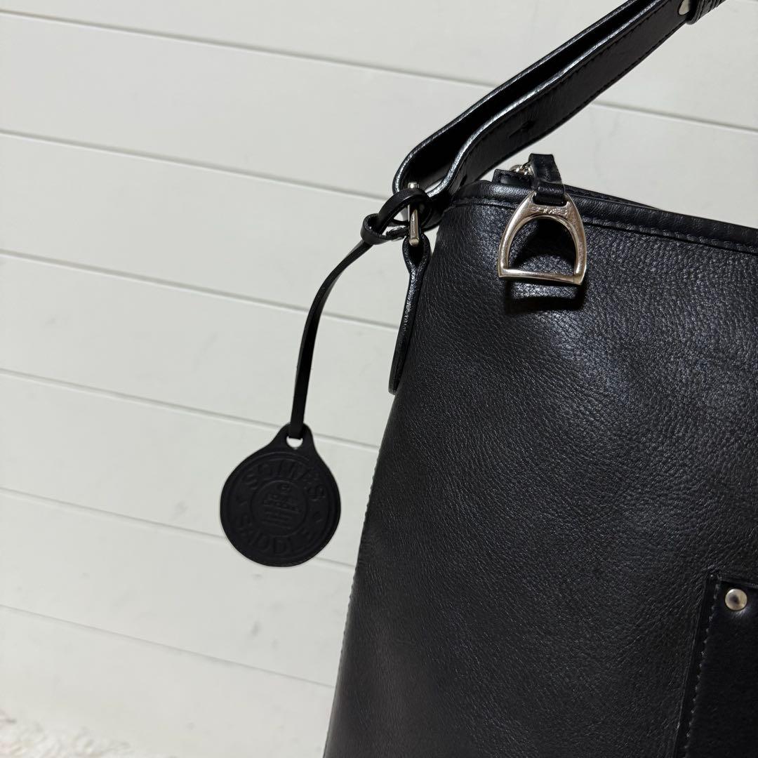 ⭐️未使用級⭐️　ソメスサドル　ショルダーバッグ　BIGロゴ　ブラック　レザー