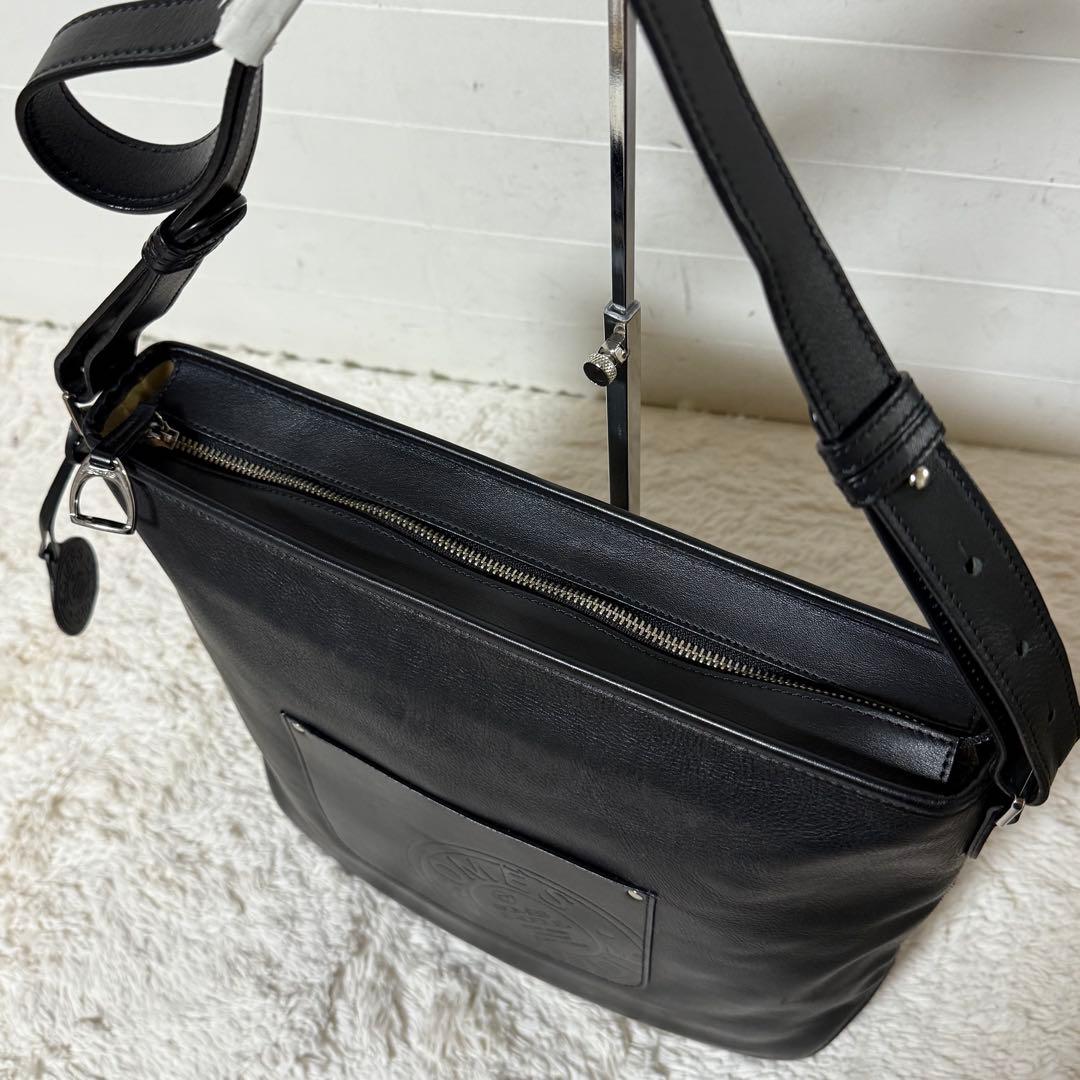 ⭐️未使用級⭐️　ソメスサドル　ショルダーバッグ　BIGロゴ　ブラック　レザー
