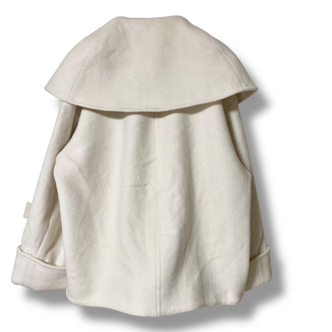 23AW✨ セルフォード ビッグカラーショートコート ウール アイボリー F